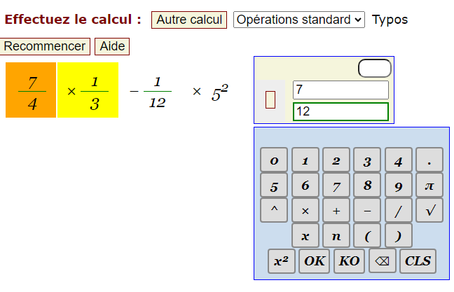 Exerciseur de fractions