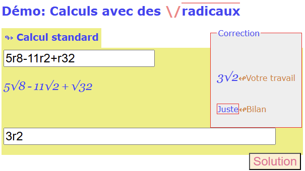 Exerciseur de radicaux